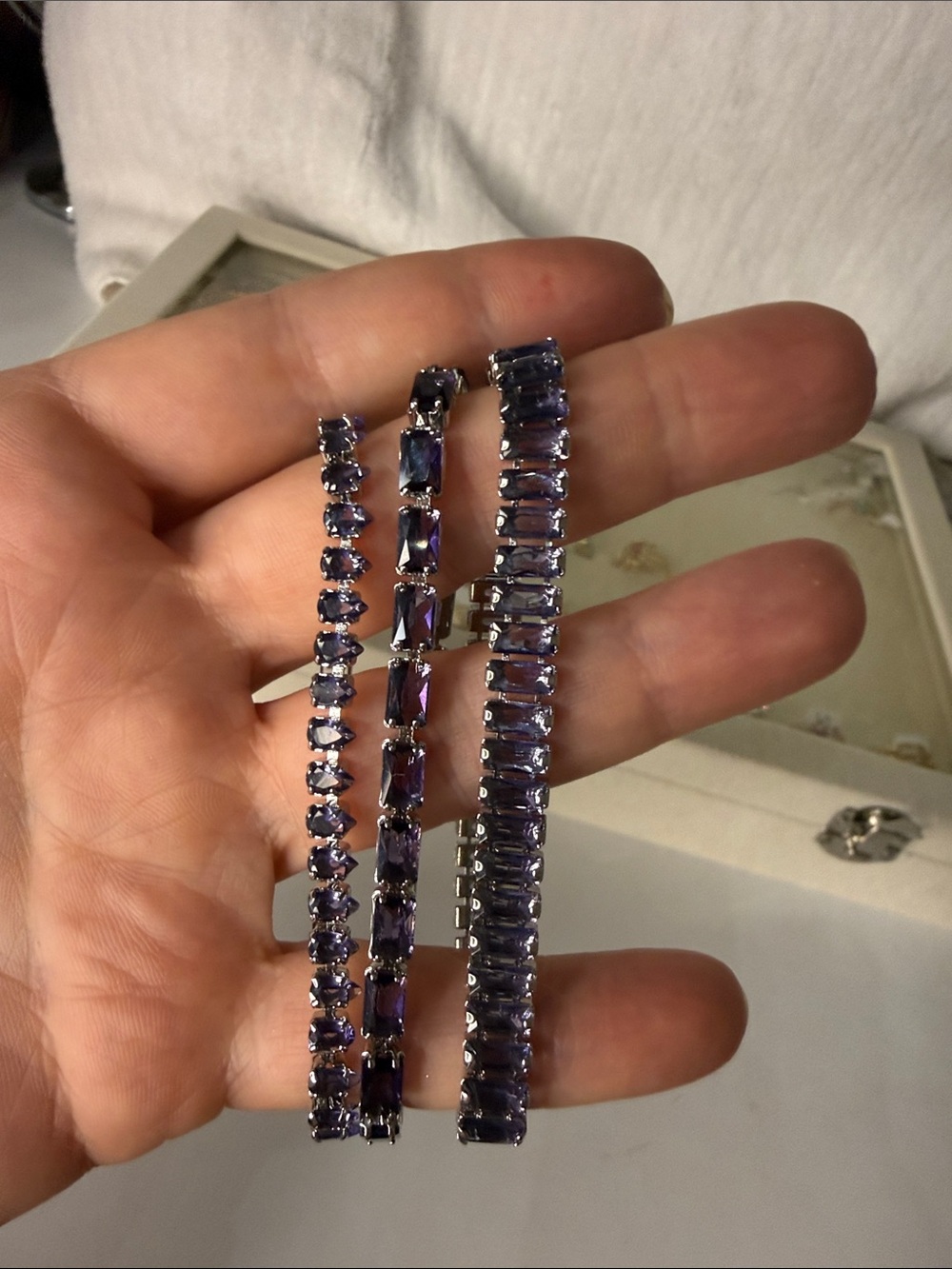 Bundle!!White Gold Filled Purple Stone Tennis Bracelet - Elegant Purple Bracelet